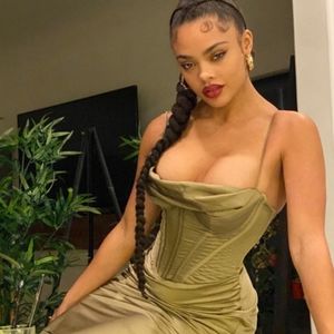 "Myrna" olive green corset satin dress